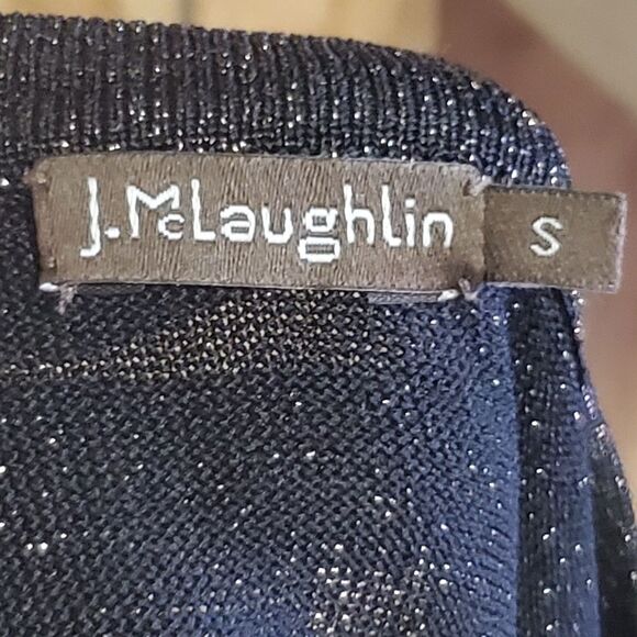 J. McLaughlin | Long Sleeve Swing Dress Black W/Bronze Sparkle Detail | … - Picture 2 of 5